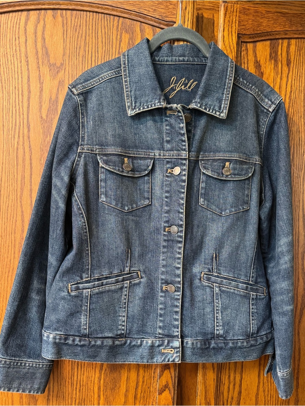 J. Jill Dark Fitted Denim Jacket